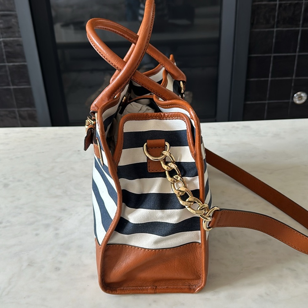 Michael Kors Navy and White Stripe Bag RARE - Picture 2 of 5